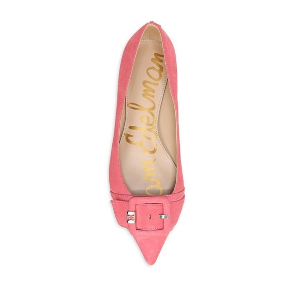 SAM EDELMAN Sonja Suede Leather Buckle Flats in Baltic Pink Size 9.5 - Picture 1 of 14